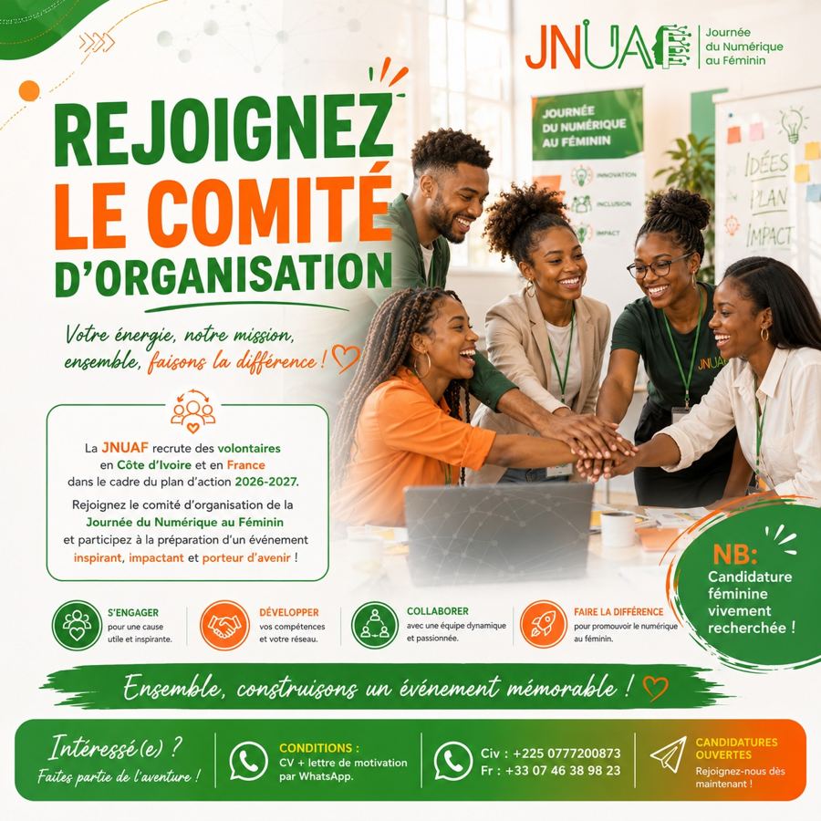Affiche : Rejoignez le comité d'organisation de la JNUAF